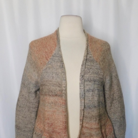 Anthropologie KNITTED & KNOTTED Cody Open Cardigan Peplum Mohair Wool Small - Picture 4 of 14
